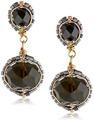Dana Kellin Two Tier Jet Crystal Post Earrings