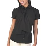 Merona Tie Neck Short-Sleeve Blouse-Ebony