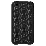 XtremeMac iPhone 4G用 単色カラー成型模様付シリコン保護ケース ブラック タフ・ラップシリーズ タトゥー IPP-TT4-13