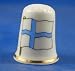 Porcelain China Collectable Thimble -- Flag of Finland with Free Gift Box