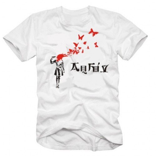 Coole Fun T-Shirts butterfly suicide  T-Shirt, weiss, Gr&ouml;sse: XXL Preisvergleich