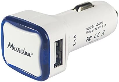 Car Charger Miroad Dual USB Quick Charge 2.1A Auto Adapter Power Drive for Apple iPhone and Android Devices (High Output) C8 (Blue)