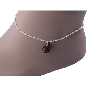 Kadima Swarovski Elements Crystal Disco Ball 10mm Bracelet,Bracelet Length 8.5 Inches,Smoked Topaz