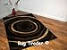Modern Black / Brown Circle Rug ( 027 ) 120cm x 170cm