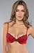 Biatta Intimates The Audrina Embroidered Mesh Plunge Push-Up Bra in Cherry Red,Intimates for Women
