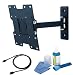 Full-motion wall mount Black Bracket with 275mm extension-Single Arm fits 17 19 20 22 23 24 26 27 28 32 inch LCD / LED / Plasma TV of ALL MAKES ALL MODELS comes with FREE GOLD HDMI CABLE AND SCREEN CLEANING KIT