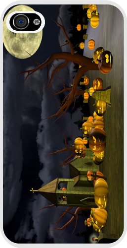 Rikki KnightTM Halloween Church Cemetary White Hard Case Cover for Apple iPhone® 4 & 4s Universal: Verizon - Sprint - AT&T - Unisex - Ideal Gift for all occassions!