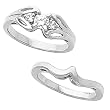 14K White Gold Diamond Wedding Set - 0.35 Ct.