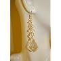 Saka's Silver Toned Tear-Drop Dangling Acrylic Crystals Earrings