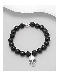 Skull Stretch Bracelet In 92.5 Sterling Silver