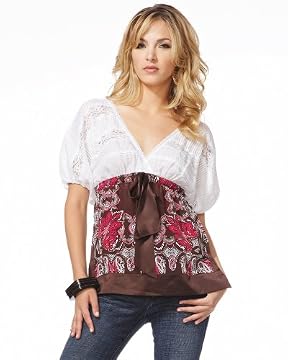 bebe.com : Baroque Scarf Lace Trim Top :  baroque scarf lace trim top bebe