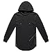 UNRESTRAINED Mens Hipster Hip Hop Longline Long Sleeve Hoodie T Shirt Black L
