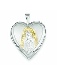 Genuine .925 Sterling Silver Gold-Plated Our Lady Of Guadalupe 20mm Heart Locket 3.5 Grams. 100% Satisfaction Guaranteed.