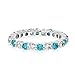 Bling Jewelry 925 Silver Simulated Blue Topaz CZ Eternity Birthstone Ring