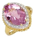 14k Gold Amethyst Diamond February Birthstone Ring