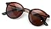 Polarized Round Circular Oval P3 Sunglasses, Unisex Lightweight Shades for Women or Men (Matte Tortoise, Brown)