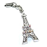 France Eiffel Tower Austrian Crystal Cell Phone Charm