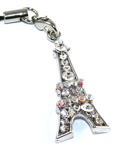 France Eiffel Tower Austrian Crystal Cell Phone Charm