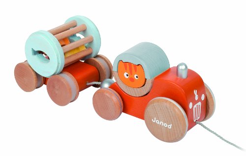 Janod 4508121 - Nachzieh-Traktor Katze mit Rassel Preisvergleich