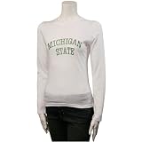 Michigan State Spartans White Jeweled Logo Long Sleeve T-shirt