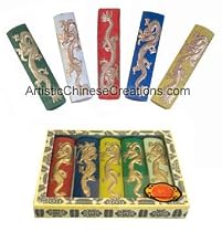 Chinese Art Supplies - Chinese Painting / Calligraphy Supplies: Chinese Calligraphy / Painting Ink Stick Set - Dragon (Five Colors)
