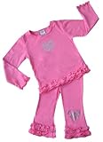 JoJo Designs 2 Piece Pink Heart Baby Girl Outfit, 18 to 24 Months