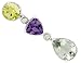 14k White Gold w/Diamonds Green Amethyst title=