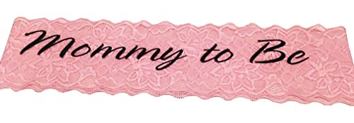 Elegant Lace Mommy to Be Sash (pink) - Baby Shower Sash for the Mom to Be