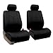 FH Group Full Set Faux Leather Car Seat Covers - Universal Fit, Low Back Front Seat Covers, Airbag Compatible, Split Bench Rear Seat Cover for SUV, Sedan, Black
