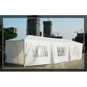 10 X 30 White Party Tent Gazebo Canopy with Sidewalls by 