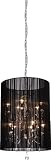 Artcraft Lighting AC383BK Claremont 10-Lite 2-Tier Chandelier, Polished Nickel with Black Silk String Shades