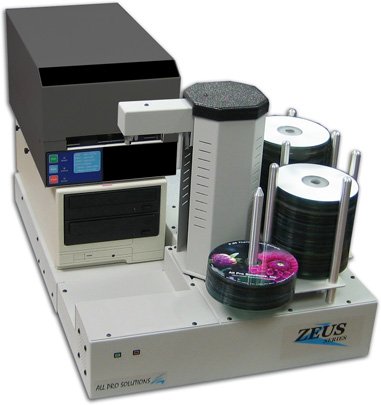 All Pro Solutions Zeus 2P Automated 2-drive Standalone CD/DVD Publisher w/ Built-In PC, Integrated Pro IV Thermal Printer & 330 Disc Capacity