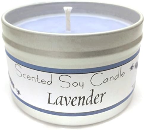 Soy Candle Scented Lavender 8 Ounce Tin Can
