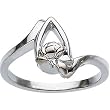 14K White Gold Memorial Tear Ring