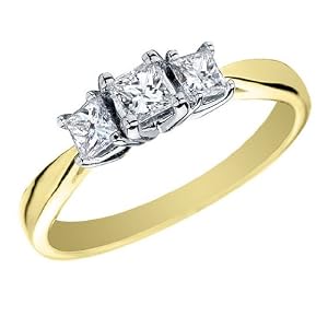 Princess Cut Three Stone Setting