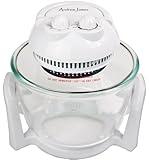 Andrew James 7 Litre Premium Halogen Oven including extender ring (up to 10 litres), baking and steamer trays, lid holder + 128 recipe book + an extra easily spare replaceable bulb + 2 Year Warranty
