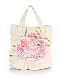 Juicy Couture Ruffle Heritage Crest Canvas Bag Tote Natural
