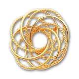 14k Hollow Swirled Designer Pin