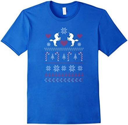 Men's Unicorn T Shirt- Ugly Christmas Sweater Unicorn Shirt Medium Royal Blue