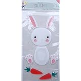 Easter Themed Cute Bunny Rabbit Gel Window Clings - 10 Piece