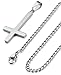 Besteel Jewelry Stainless Steel Inverted Cross Necklace for Women Men 24 Inch Chain 3 Color Available