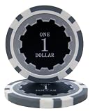 50 $1 Eclipse Clay Composite 14 Gram Grey Poker Chips