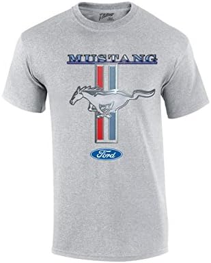 Ford Mustang T-Shirt Pony & Stripes Logo Classic Retro Design Racing Performance Car Enthusiast Garage Tee Authentic