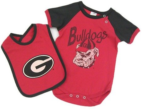 Georgia Bulldogs Infant Bolt Onesie w/Bib