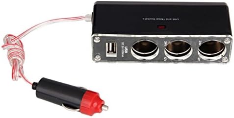 3 Way (1 to 3) Car Powered Charger Adapter with USB WF0120 Black for Lenovo S650