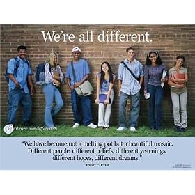 Tolerance & Diversity School Motivational EXTRA LARGE, Laminated POSTER - 4ft x 3ft. Features Jimmy Carter quote.