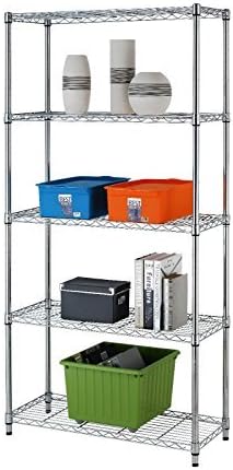 Storage Rack Chrome 5-Shelf Steel Wire Tier Layer Shelving 72"x36"x14"