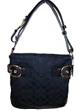 Authentic Coach 12CM Signature Double Buckle Duffle Zip Bag 17088 Black