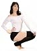 White Ballet Neck Top, Black Stretch Shorts / Hot Pants & Black Thigh High Leg Warmers - You Choose Top Color - Made In New York City