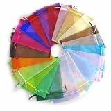 100 Pcs Organza Drawstring Pouches Gift Bags Assorted Colors 3x4 Inches